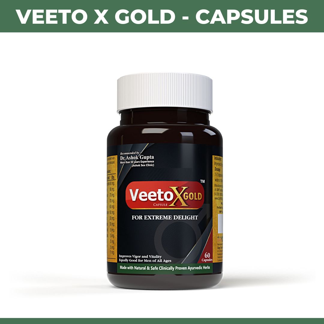 Veeto X Gold: Ayurvedic Medicine for Vigour, Stamina & Vitality in Men (Capsule + Oil)